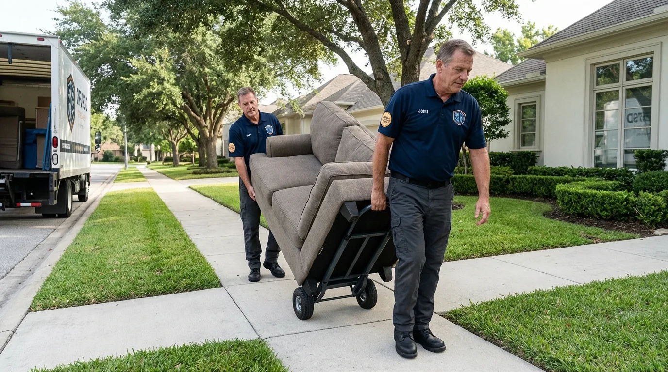 Local residential moving crew loading furniture in Rouses Point, NY