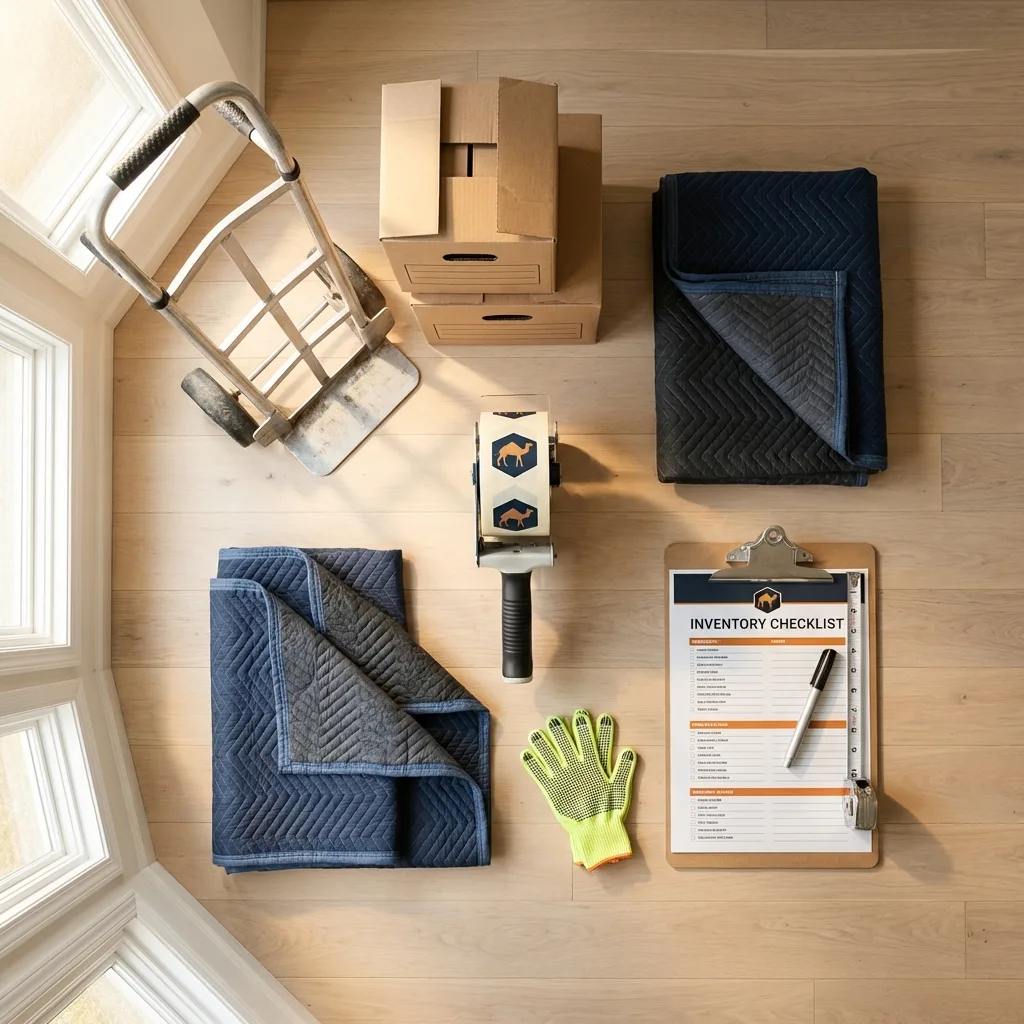 Professional moving supplies and packing materials layout for Rouses Point residential relocations