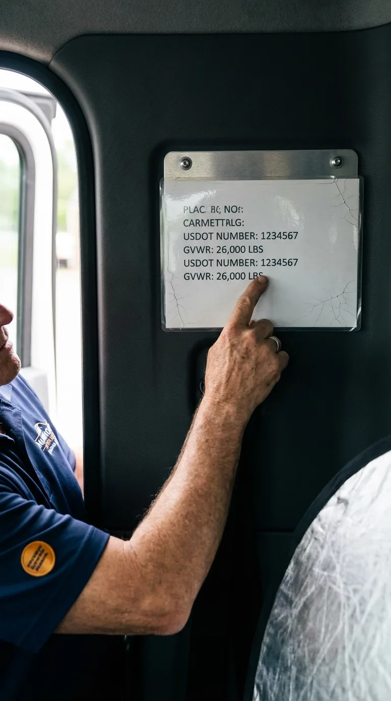 USDOT licensing placard verification in Rouses Point